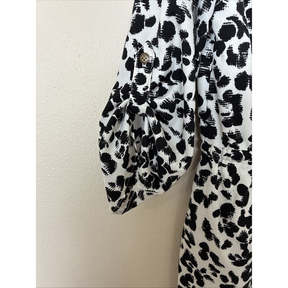 Merona White and Black Animal Print High Low Dress Women's Size Small - Picture 3 of 13